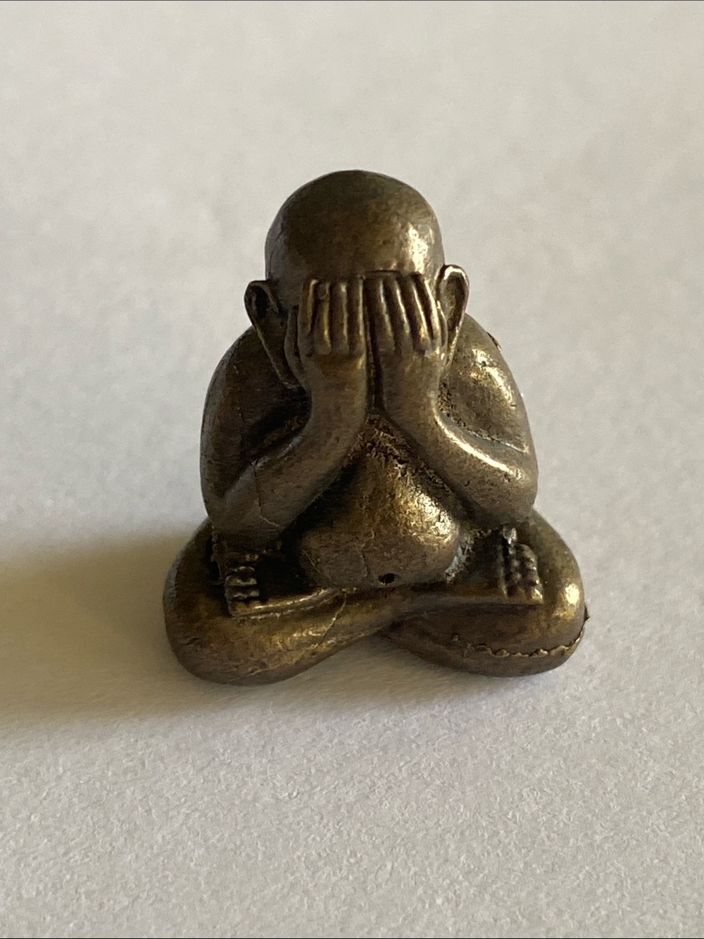 Buddha talisman brass small Meditation Figure Statue - Home Accents with case